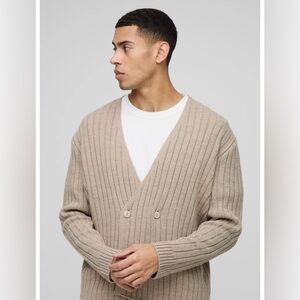 Mens XL double breasted ribbed cardigan